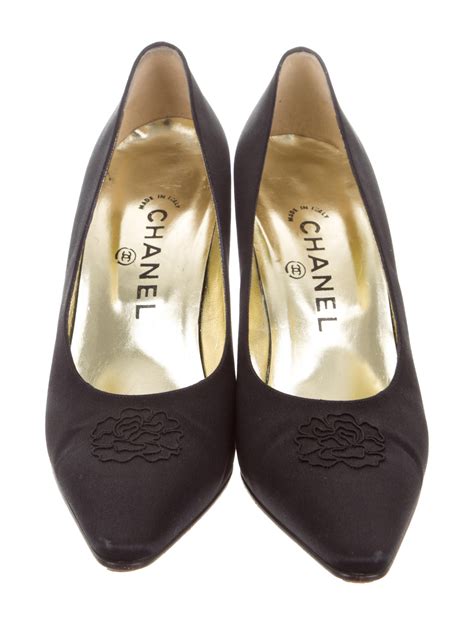 vintage chanel pointed toe heels front strap|Vintage Chanel Shoes .